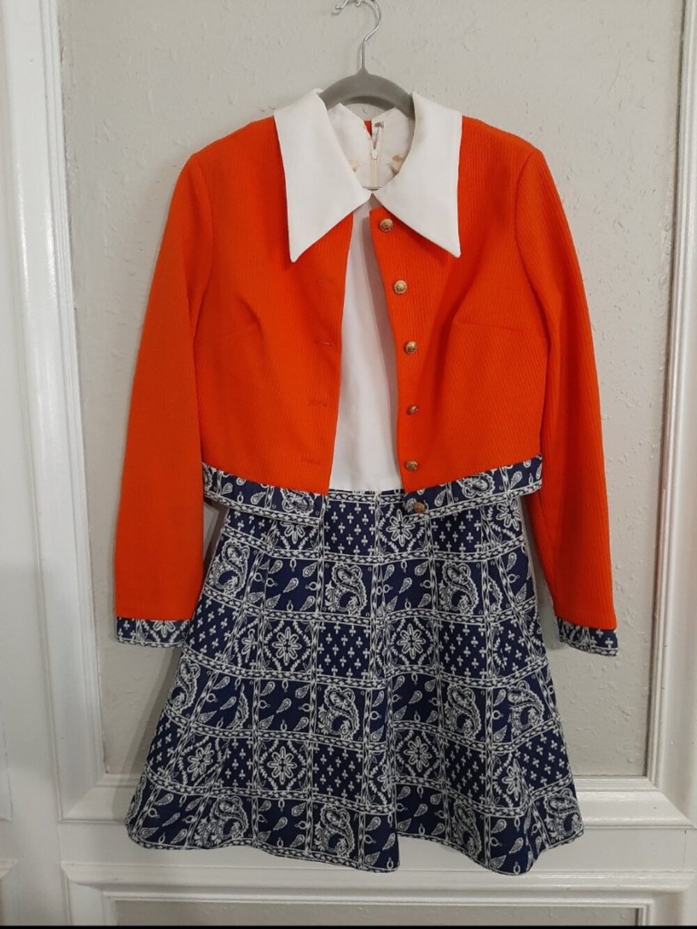 Vintage 60s 70s jerell of Texas mini dress jacket set groovy retro Brady bunch